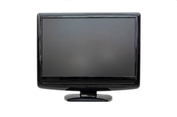 Kleiner Tragbarer Fernseher Flachbildschirm Bildschirm Lcd Monitor Isoliert Auf Weißem — Stockfoto