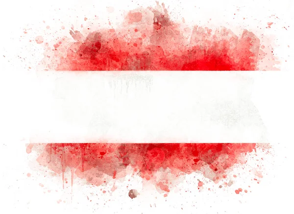 Avusturya Bayrağı Beyaz Kağıda Izole Edilmiş Illüstrasyon Avusturya Bayrağının Suluboya — Stok fotoğraf