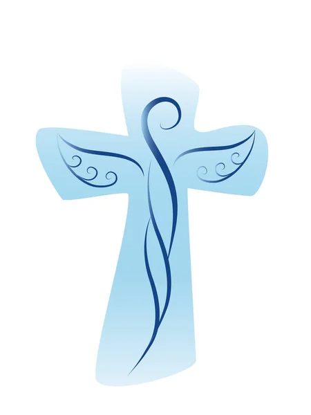 守護天使とベクトル キリスト教の十字 — ストックベクタ