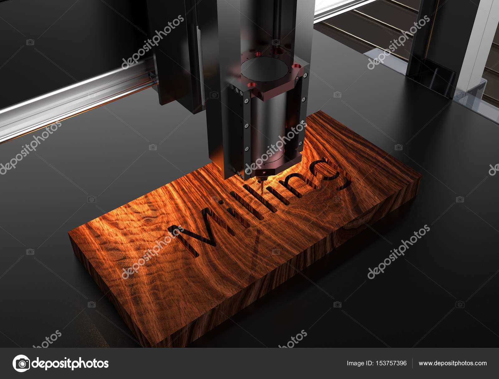 CNC wood machining by mill. — Stock Photo © mahod84 153757396