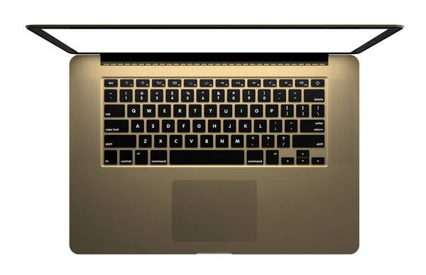 Laptop com vista superior . — Fotografia de Stock