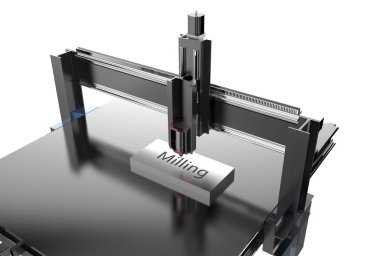 Beyaz arka plan üzerinde izole Cnc makinesi.