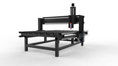Beyaz arka plan üzerinde izole Cnc makinesi.