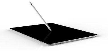 Tablet bilgisayarı beyaz arkaplanda izole edildi.