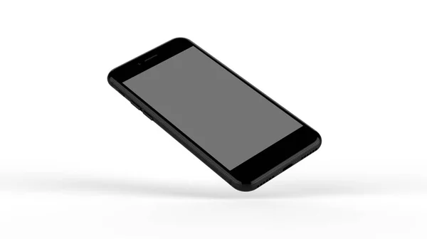 Schwarz polierte Smartphones mit leerem Bildschirm, isoliert auf weißem Hintergrund. — Stockfoto