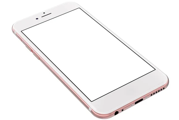 Rosa Smartphones mit leerem Bildschirm, isoliert auf weißem Hintergrund. — Stockfoto