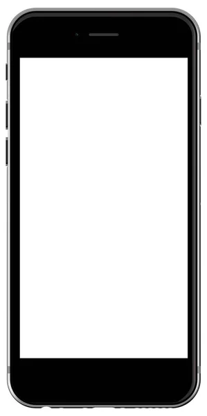 Smartphones negros con pantalla en blanco, aislados sobre fondo blanco . — Foto de Stock