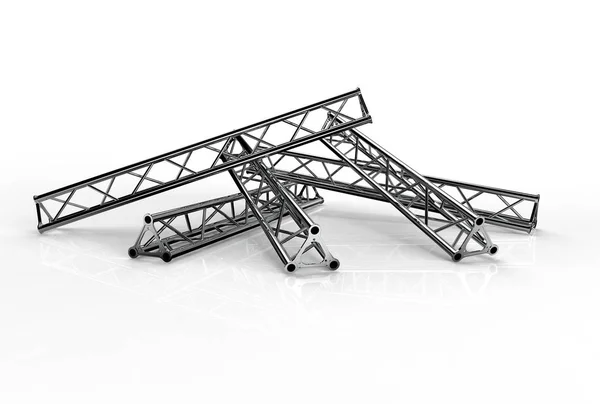 Alluminio capriate costruzione forma trio — Foto Stock