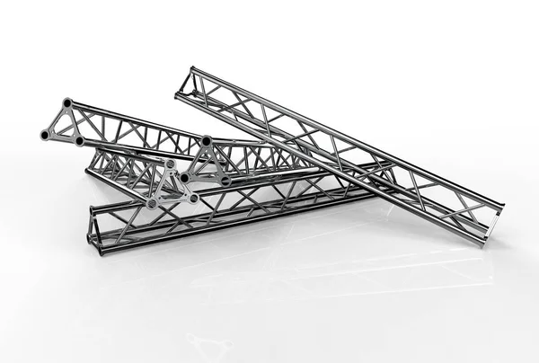 Aluminum trusses construction shape trio — Stock Photo, Image