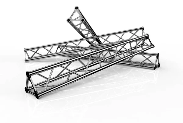 Alluminio capriate costruzione forma trio — Foto Stock