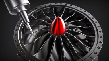 CNC freze alüminyum türbin beş eksen makine.