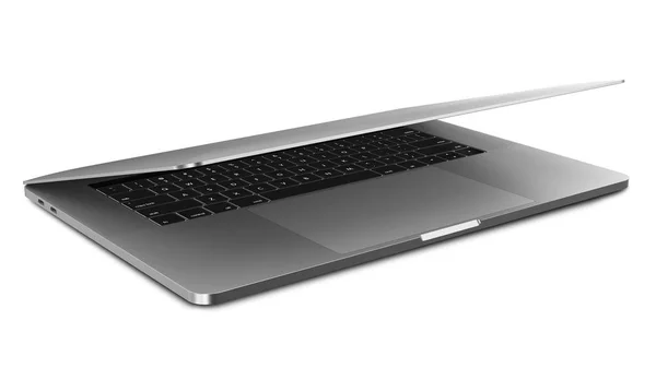 Laptop zilver met een gesloten scherm cover-geïsoleerd op wit - hoog gedetailleerde, — Stockfoto