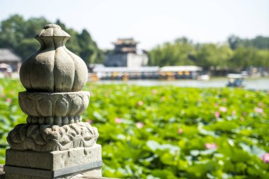 Pekin, Çin için yaz aylarında Beihai park sahne.