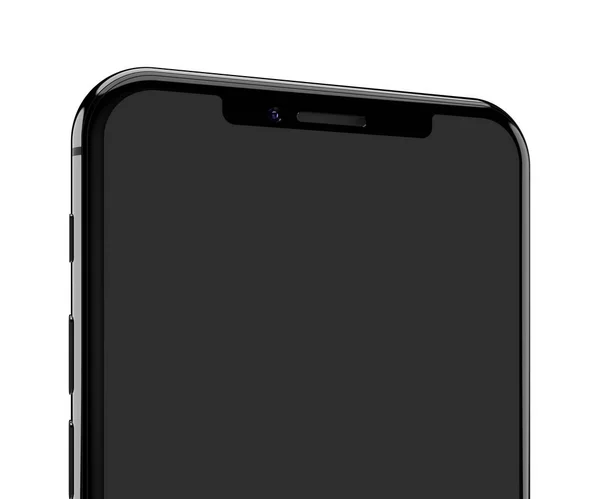 Black Smartphones Blank Screen Isolated White Background — Stock Photo, Image