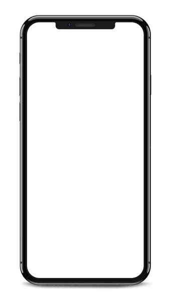 Beyaz arka plan üzerinde izole boş ekran ile siyah akıllı telefonlar. 