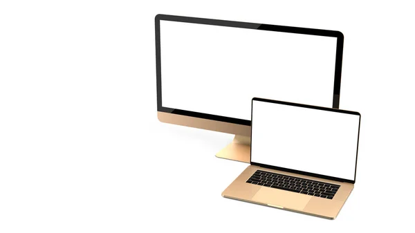 Laptop Display Isolated White Background — Stock Photo, Image
