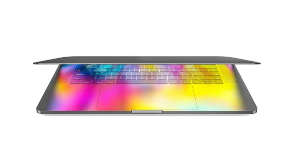 Templat Laptop Diisolasi Pada Warna Putih Templat Mockup — Stok Foto