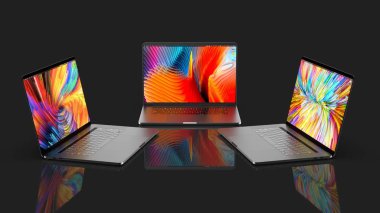 Cracow, Polonya - 16 Kasım 2019: Macbook Pro Apple dizüstü bilgisayarının Mac için yeni bir sürümü..