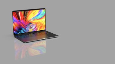 Cracow, Polonya - 16 Kasım 2019: Macbook Pro Apple dizüstü bilgisayarının Mac için yeni bir sürümü..
