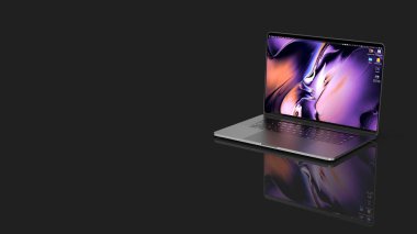 Cracow, Polonya - 16 Kasım 2019: Macbook Pro Apple dizüstü bilgisayarının Mac için yeni bir sürümü..