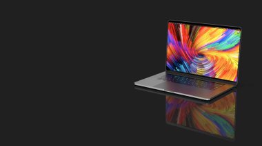 Cracow, Polonya - 16 Kasım 2019: Macbook Pro Apple dizüstü bilgisayarının Mac için yeni bir sürümü..