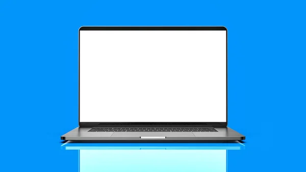 Laptop Templates Blue Background Template Mockup Design — Stock Photo, Image