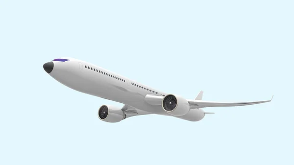 Uçan Uçak Beyaz Zemin Üzerinde Izole Edildi — Stok fotoğraf