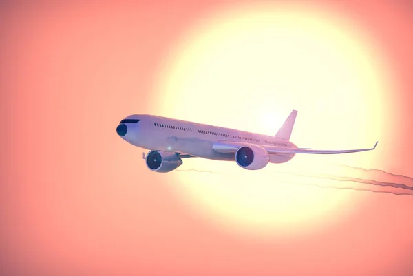 Yükselen Güneşin Gökyüzünde Uçuyor Şablon Model Tasarım — Stok fotoğraf