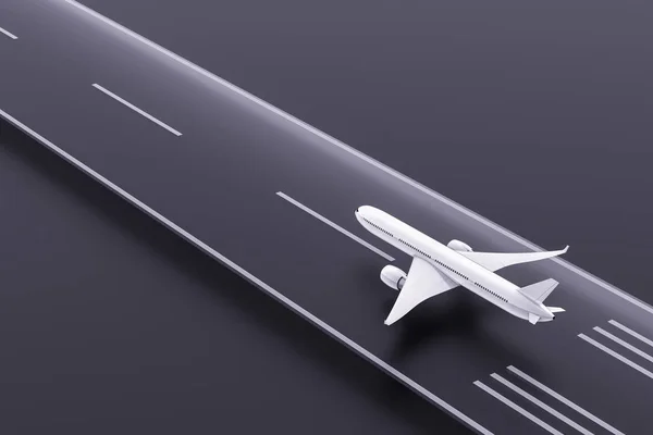 飛行機は空港で飛ぶ テンプレート モックアップ デザイン — ストック写真