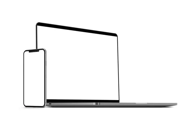 Laptop Smartphones Plantilla Maqueta Diseño — Foto de Stock