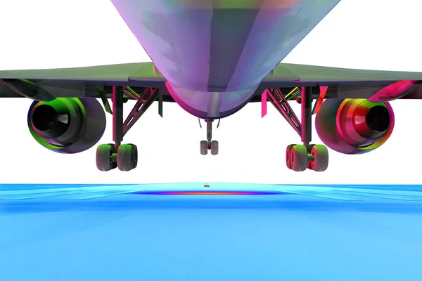 Uçak Havaalanında Uçar Şablon Model Tasarım — Stok fotoğraf