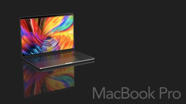 Cracow, Polonya - 19 Mart 2020: MacBook Pro Apple dizüstü bilgisayarının Mac için yeni bir sürümü.