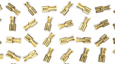 Pirinç elektrik kablosu konnektörü. Model, şablon.