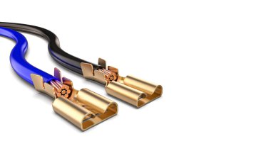 Pirinç elektrik kablosu konnektörü. Şablon, model.