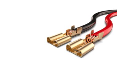 Pirinç elektrik kablosu konnektörü. Şablon, model.