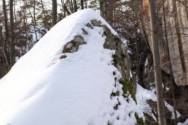 Dovbush kışın sallanıyor. Seyahat et. Doğal kaynaklar. Taşların altında