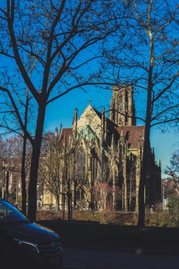 Johanneskirche am feuersee. Eski kilise. Şehir mimarisi. A