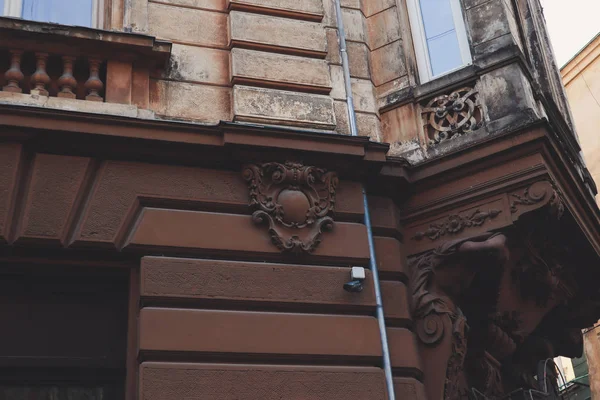 Old streets of Lviv. Austrian architecture. City details. The at — 스톡 사진