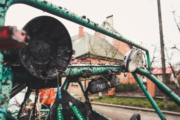 Zelfgemaakte Buggy Machine Vast Het Moeras Offroad Reis Naar Bergen — Stockfoto