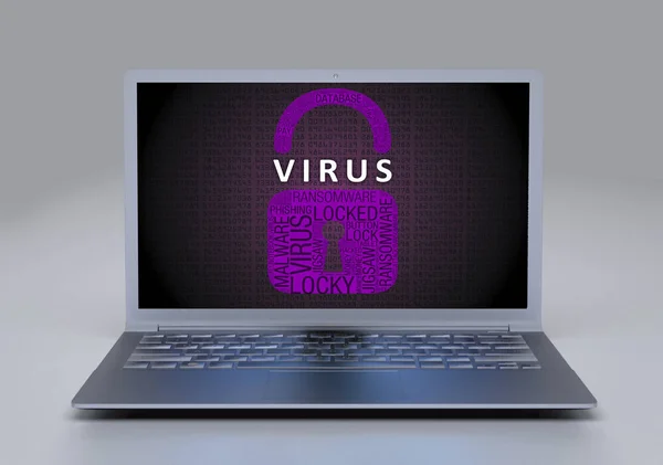 Virus komputer pada layar — Stok Foto