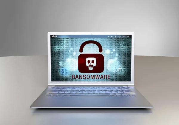 Virus ransomware pada layar — Stok Foto