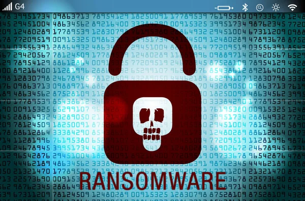 Virus ransomware pada layar — Stok Foto