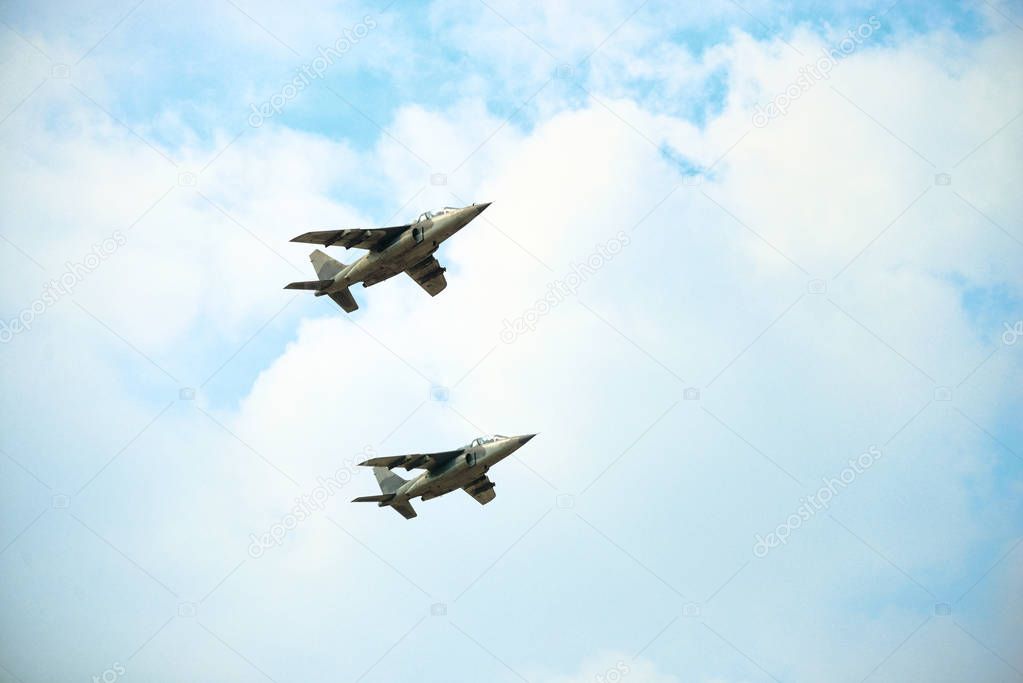 Two jet fighters on sky