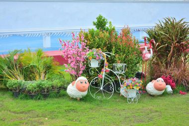 Güneşli ile renkli Bahçe