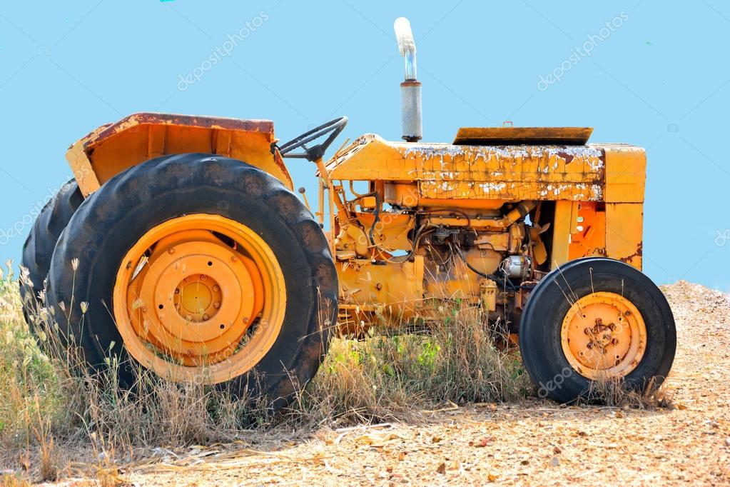 Old Orange rusty tractor. â Stock Photo © tawan7996 #154475106