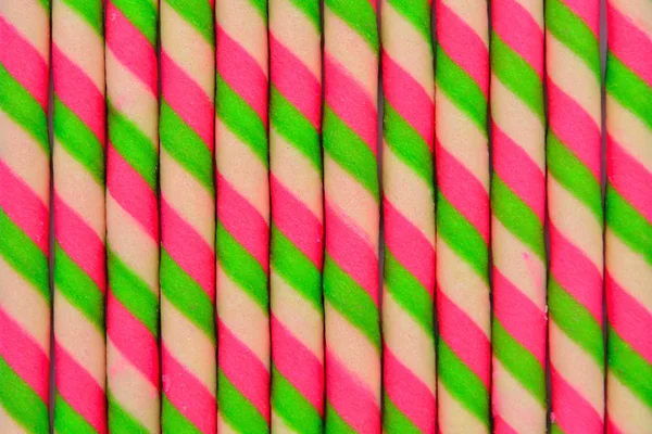 Colorful wafer roll put together