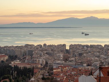 Günbatımında Selanik 'in Panoraması.