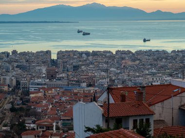 Günbatımında Selanik 'in Panoraması.