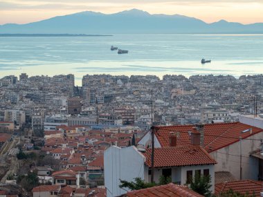 Günbatımında Selanik 'in Panoraması.