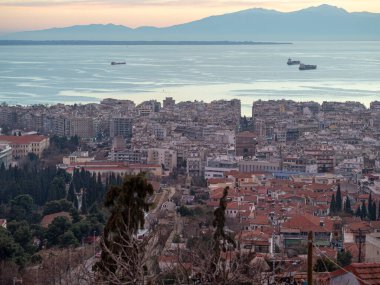 Günbatımında Selanik 'in Panoraması.